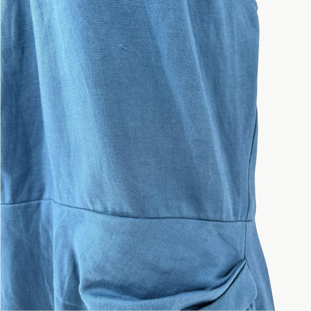 NWT Reformation Dory 100% Linen Halter Faux Wrap Mini Dress | Sz 10 | Blue - Picture 11 of 15